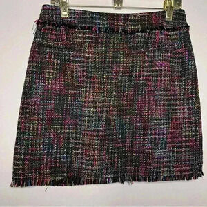 H&M Rainbow Tweed Mini Skirt Size 12 NWT